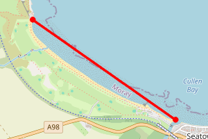 Map showing Cullen beach