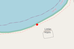 Map showing Ham Beach, Unst