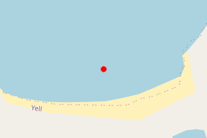Map showing West Yell Beach, Yell