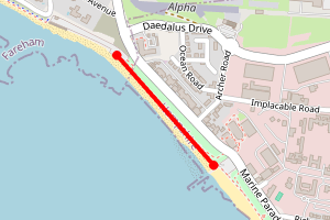 Map showing Monks Hill Beach