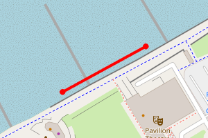 Map showing Rhyl Beach - Pavillion Theatre Rhyl