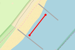 Map showing Dawlish Warren, groyne 10 to 11