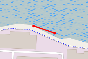 Map showing Bo'ness - Grangepans - east of beach