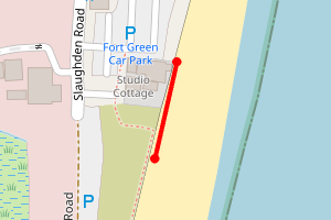 Map showing Aldeburgh Fort Green Car Park