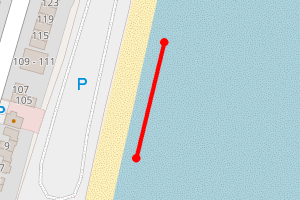 Map showing Greatstone Beach
