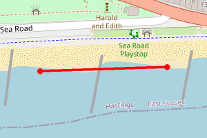Map showing Hastings - West St Leonards