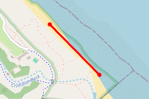 Map showing Crimdon beach