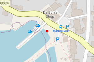 Map showing Hamnavoe Beach, Burra