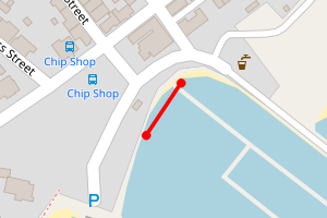 Map showing Balintore Harbour Beach