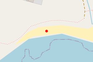 Map showing Hoswick Beach, Hoswick
