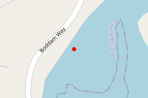 Map showing Boddam Voe, Dunrossness