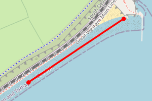 Map showing Langdon Dawlish / Red Rock Beach