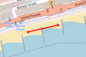 Map showing West of St Leonards Warrior Square