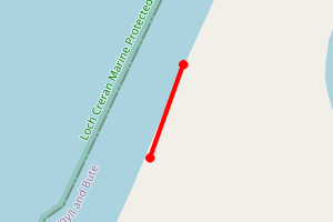 Map showing Teithil Beach