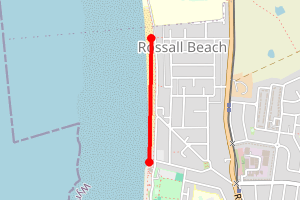 Map showing Rossall Beach (Cleveleys)