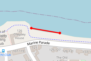 Map showing Ship on Shore to Marine Parade Stretch