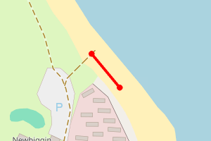 Map showing Newbiggin - North of Newbiggin Point