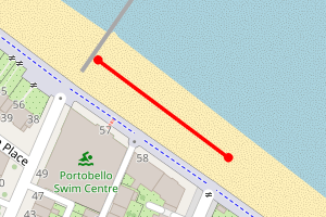 Map showing Portobello Swim Centre