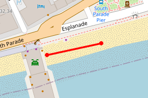 Map showing Southsea Parade Pier