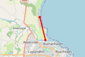 Map showing Craigewan Links Beach