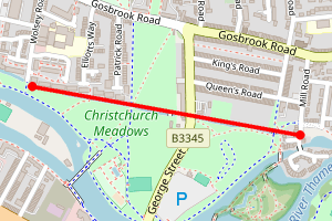 Map showing RIVER: The Danall, Hills Meadow, Reading.