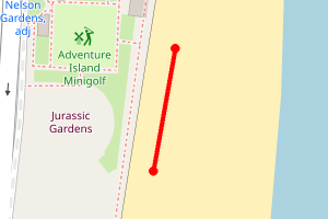 Map showing Great Yarmouth - Entrance between the log flumes
