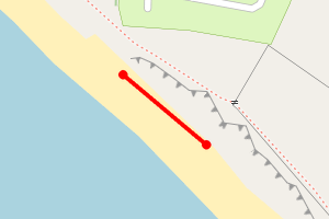 Map showing St Bees Beach