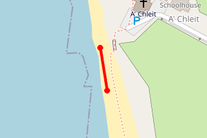 Map showing A'Chleit Beach