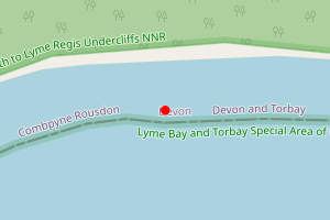 Map showing Axmouth Undercliffs