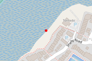 Map showing Little Shelley beach