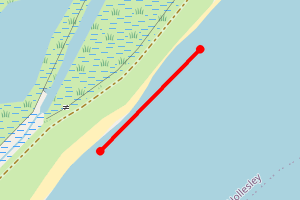Map showing Simpson's Saltings North & South