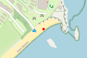 Map showing Ladram Bay