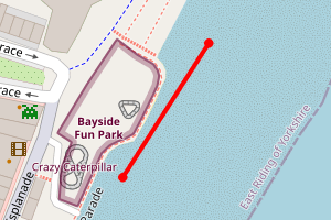 Map showing Bridlington Pier