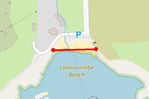 Map showing Lannacombe Beach