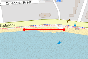 Map showing Thorpe Bay (Gold Coast to Toby Carvery)
