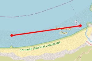 Map showing Portheras Cove