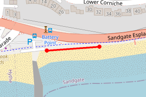 Map showing Battery Point