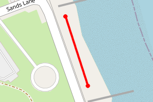 Map showing Hornsea South Promenade from wooden steps south