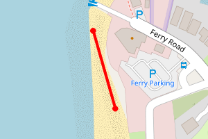 Map showing Ferry Boat Inn Beach, Hayling Island