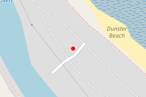 Map showing Dunster Beach