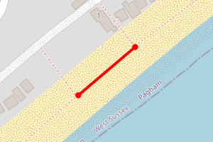 Map showing Pagham Beach