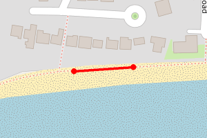 Map showing Middleton On Sea Beach