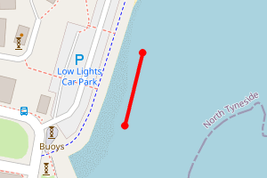 Map showing Fish Quay Sands