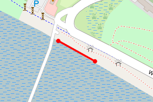 Map showing Weston Shore