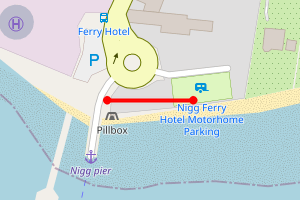 Map showing Nigg (from slipway)