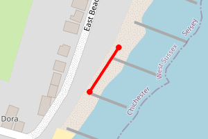 Map showing Selsey East Beach 12