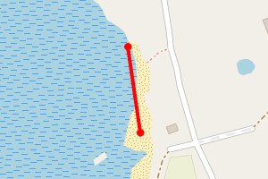 Map showing Portnacroish, north of jetty