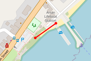 Map showing Lamlash Beach (Pierhead Tavern to Old Pier Tearoom/Pier)