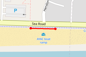 Map showing Littlehampton - Sea Road / Hendon Avenue
