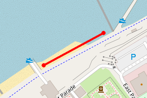 Map showing Rhyl slipways